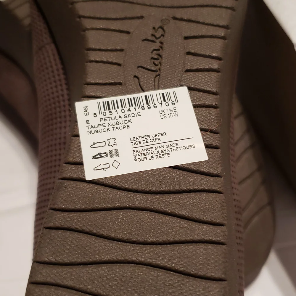 CLARKS New Wedge SlipOn Pump Perforated Leather Comfort Shoes Women's 10 W